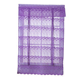 Max Tie-Up Shade Lace Voile Curtain Cafe Net Curtains for Kitchen Purple_S
