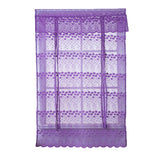 Max Tie-Up Shade Lace Voile Curtain Cafe Net Curtains for Kitchen Purple_S
