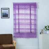 Max Tie-Up Shade Lace Voile Curtain Cafe Net Curtains for Kitchen Purple_S