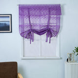 Max Tie-Up Shade Lace Voile Curtain Cafe Net Curtains for Kitchen Purple_S