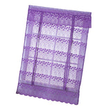 Max Tie-Up Shade Lace Voile Curtain Cafe Net Curtains for Kitchen Purple_S