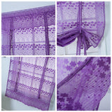 Max Tie-Up Shade Lace Voile Curtain Cafe Net Curtains for Kitchen Purple_S