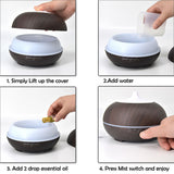 Maxbell 500ml Humidifier LED Changing Air Purifier Aroma Diffuser  Dark brown