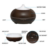 Maxbell 500ml Humidifier LED Changing Air Purifier Aroma Diffuser  Dark brown