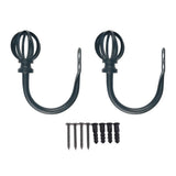 Max Maxb 2pcs Decorative Hollow Ball Metal Curtain Drapery Holdbacks Wall Hooks