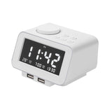 Maxbell Multifunctional Digital Alarm Clock  USB Hotel Radio Clock EU White