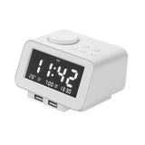 Maxbell Multifunctional Digital Alarm Clock  USB Hotel Radio Clock EU White