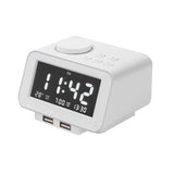Maxbell Multifunctional Digital Alarm Clock  USB Hotel Radio Clock EU White