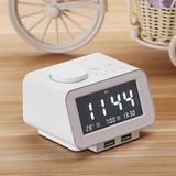 Maxbell Multifunctional Digital Alarm Clock  USB Hotel Radio Clock EU White