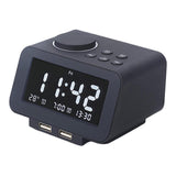 Maxbell Multifunctional Digital Alarm Clock  USB Hotel Radio Clock-UK  Black