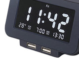 Maxbell Multifunctional Digital Alarm Clock  USB Hotel Radio Clock-UK  Black