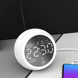 Maxbell Multifunctional Digital Alarm Clock Radio Clock Bluetooth Speaker-UK White