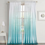 Max Maxb Window Valance Drape Blue Gradient Color Sheer Voile Curtain Panel 140x175cm