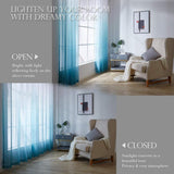 Max Maxb Window Valance Drape Blue Gradient Color Sheer Voile Curtain Panel 140x175cm
