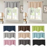 Max Short Curtain Panel Solid Color Valance for Kitchen Windows Light Grey