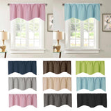 Max Short Curtain Panel Solid Color Valance for Kitchen Windows Light Grey