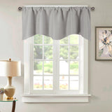 Max Short Curtain Panel Solid Color Valance for Kitchen Windows Light Grey