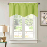 Max Short Curtain Panel Solid Color Valance for Kitchen Windows Apple Green