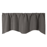 Max Short Curtain Panel Solid Color Valance for Kitchen Windows Deep Grey