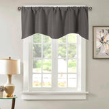 Max Short Curtain Panel Solid Color Valance for Kitchen Windows Deep Grey