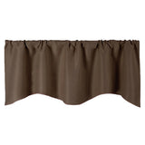 Max Short Curtain Panel Solid Color Valance for Kitchen Windows Coffee