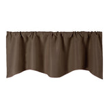 Max Short Curtain Panel Solid Color Valance for Kitchen Windows Coffee