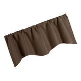 Max Short Curtain Panel Solid Color Valance for Kitchen Windows Coffee