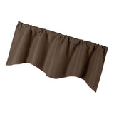 Max Short Curtain Panel Solid Color Valance for Kitchen Windows Coffee