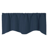 Max Short Curtain Panel Solid Color Valance for Kitchen Windows Dark Blue