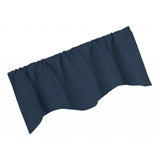 Max Short Curtain Panel Solid Color Valance for Kitchen Windows Dark Blue