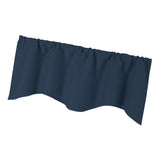 Max Short Curtain Panel Solid Color Valance for Kitchen Windows Dark Blue