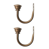 Max Maxb 2 Set Sturdy Metal Half-ball Curtain Hook Drapery Tieback U Wall Hook Bronze