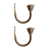 Max Maxb 2 Set Sturdy Metal Half-ball Curtain Hook Drapery Tieback U Wall Hook Bronze