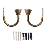 Max Maxb 2 Set Sturdy Metal Half-ball Curtain Hook Drapery Tieback U Wall Hook Bronze