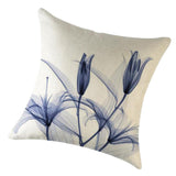 Max Flowers Cotton Linen Soft Square Throw Pillow Case Cushion Covers  E