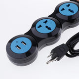 Maxbell Charging Power Strip,Changeable 3 Pins Strip Socket US 3 Outlets with USB