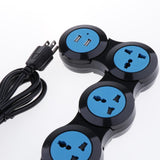 Maxbell Charging Power Strip,Changeable 3 Pins Strip Socket US 4 Outlets with USB