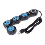 Maxbell Charging Power Strip,Changeable 3 Pins Strip Socket US 4 Outlets with USB