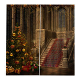 Max Christmas Castle Waterproof Living Room Bedroom Window Drapes 2 Panel Set