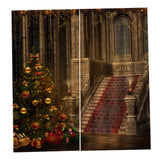 Max Christmas Castle Waterproof Living Room Bedroom Window Drapes 2 Panel Set