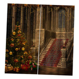 Max Christmas Castle Waterproof Living Room Bedroom Window Drapes 2 Panel Set