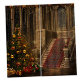 Max Christmas Castle Waterproof Living Room Bedroom Window Drapes 2 Panel Set