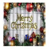 Max Cute Christmas Ball Waterproof Living Room Bedroom Window Drapes 2 Panel Set