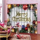Max Cute Christmas Ball Waterproof Living Room Bedroom Window Drapes 2 Panel Set