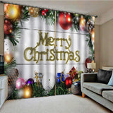 Max Cute Christmas Ball Waterproof Living Room Bedroom Window Drapes 2 Panel Set