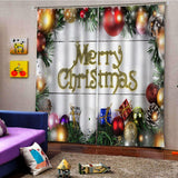 Max Cute Christmas Ball Waterproof Living Room Bedroom Window Drapes 2 Panel Set