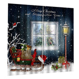Max Christmas Pattern Living Room Window Drapes Balcony Window Curtains Decor