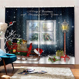 Max Christmas Pattern Living Room Window Drapes Balcony Window Curtains Decor