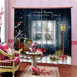 Max Christmas Pattern Living Room Window Drapes Balcony Window Curtains Decor