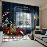 Max Christmas Pattern Living Room Window Drapes Balcony Window Curtains Decor